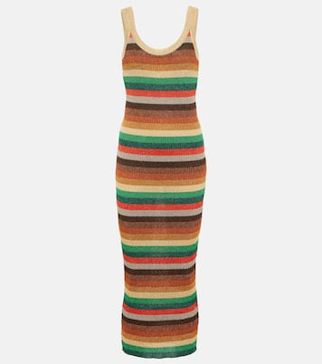 Lurex® striped midi dress | Valentino