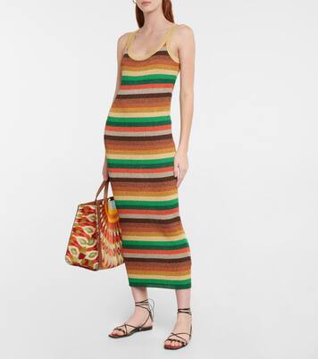 Lurex® striped midi dress | Valentino