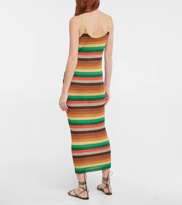 Lurex® striped midi dress | Valentino