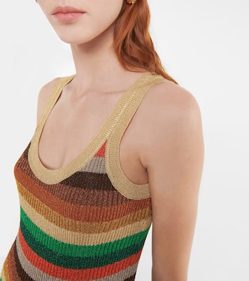 Lurex® striped midi dress | Valentino