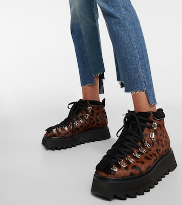 Leopard-print calf hair ankle boots | Junya Watanabe