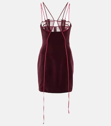 Cutout velvet and mesh minidress | Nensi Dojaka