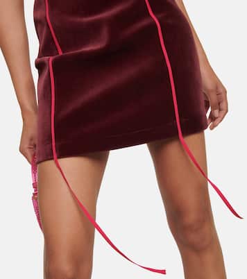 Cutout velvet and mesh minidress | Nensi Dojaka
