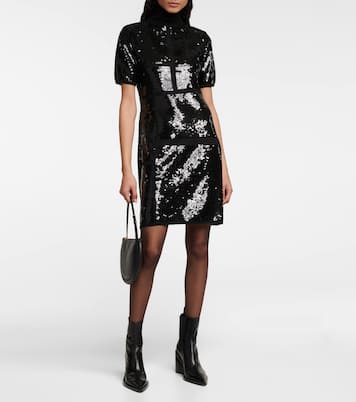 Sequined wool-blend minidress | Joseph