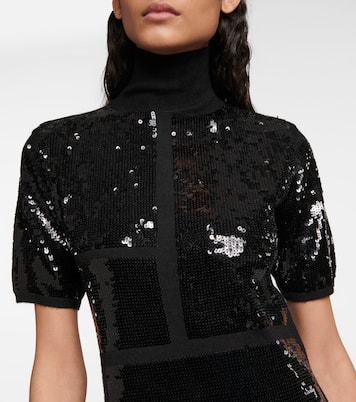 Sequined wool-blend minidress | Joseph
