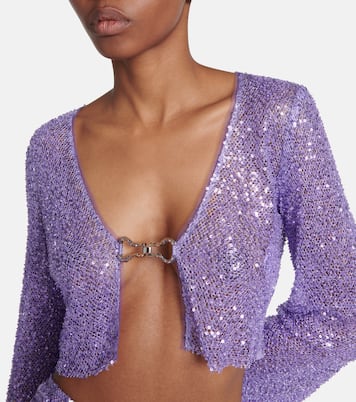 Sequined cropped cardigan | Self-Portrait