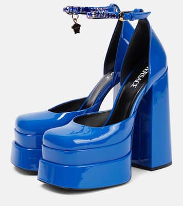 Escarpins Medusa Aevitas à plateau en cuir verni | Versace