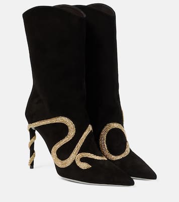 Verzierte Stiefel Morgana aus Veloursleder | Rene Caovilla