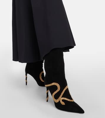 Verzierte Stiefel Morgana aus Veloursleder | Rene Caovilla