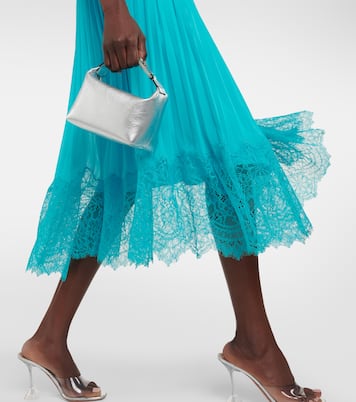 Lace-trimmed chiffon midi dress | Self-Portrait