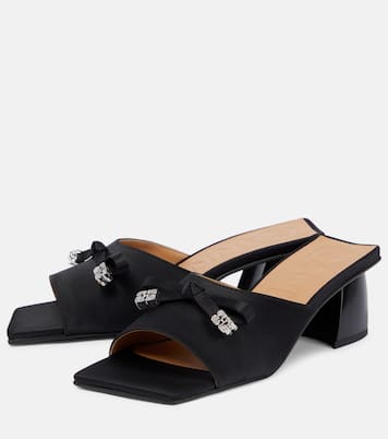 Mules Bow in raso con decorazione | Ganni