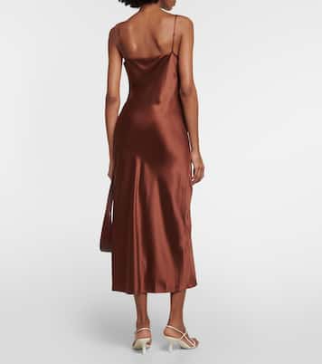 Robe midi Clea en satin de soie | Joseph
