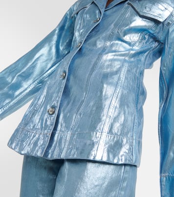 Foil metallic denim blazer | Ganni