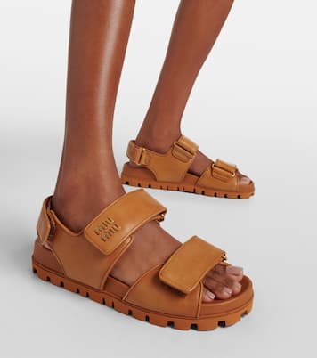 Sandali in pelle con logo | Miu Miu