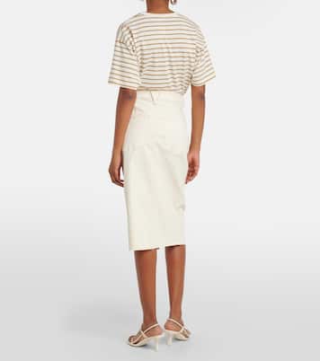Breves denim midi skirt | Veronica Beard