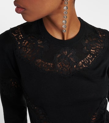 Jersey en mezcla de cachemir con encaje | Dolce&Gabbana