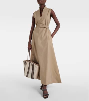 Robe longue en coton mélangé | Brunello Cucinelli