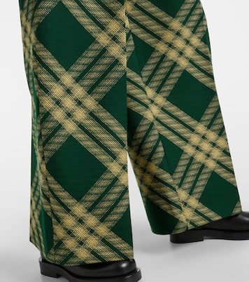 Pantalones anchos de sarga de lana a cuadros | Burberry