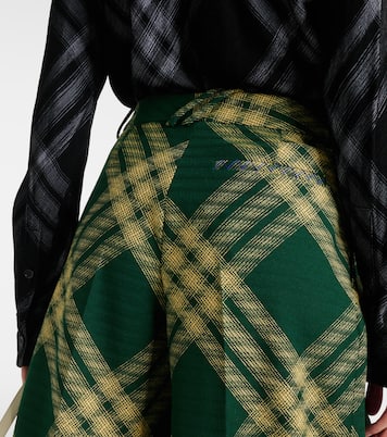 Pantalones anchos de sarga de lana a cuadros | Burberry