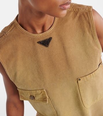 Miniabito in canvas di cotone | Prada