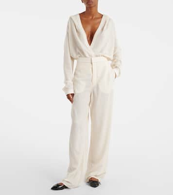 Weite High-Rise-Hose aus einem Wollgemisch | Alaïa