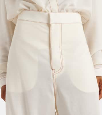 Weite High-Rise-Hose aus einem Wollgemisch | Alaïa