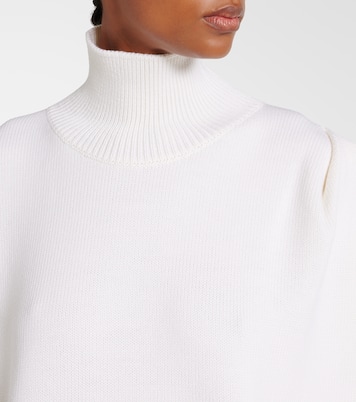 Jersey asimétrico de lana con capa | Alaïa