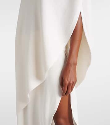 Jersey asimétrico de lana con capa | Alaïa