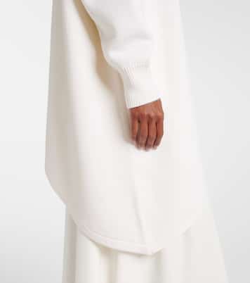 Jersey asimétrico de lana con capa | Alaïa