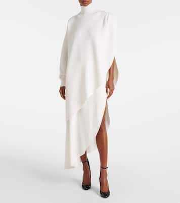 Jersey asimétrico de lana con capa | Alaïa