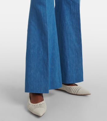 Pantaloni flared Marsh in cotone e lino | Gabriela Hearst