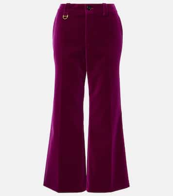 Pantaloni bootcut cropped in velluto | Chloé