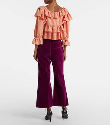 Pantaloni bootcut cropped in velluto | Chloé