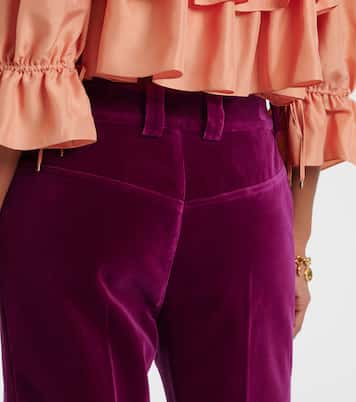 Pantaloni bootcut cropped in velluto | Chloé