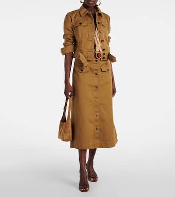 Giacca in serge di cotone cropped | Saint Laurent