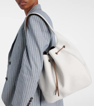 Foulard Large canvas bucket bag | Brunello Cucinelli