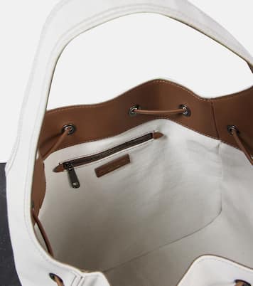 Foulard Large canvas bucket bag | Brunello Cucinelli