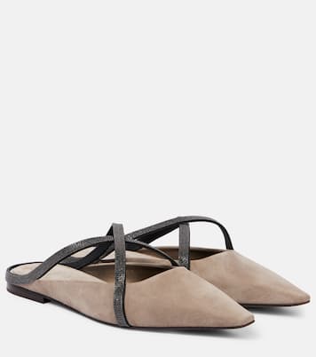 Mules de ante con cuentas Monili | Brunello Cucinelli
