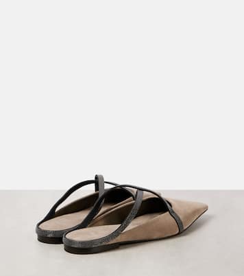 Mules de ante con cuentas Monili | Brunello Cucinelli