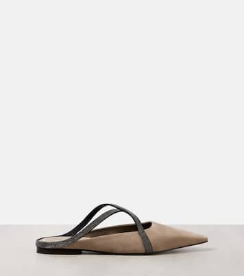 Mules de ante con cuentas Monili | Brunello Cucinelli