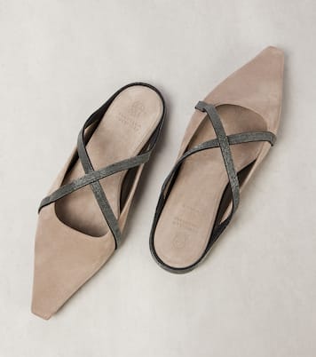 Mules de ante con cuentas Monili | Brunello Cucinelli