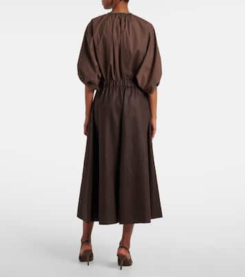 Gonna midi in lino | Brunello Cucinelli