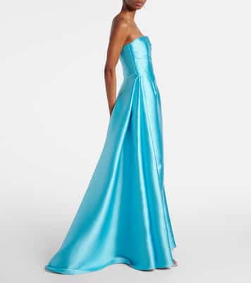 Abito lungo in twill di raso | Solace London