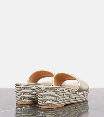 VLogo metallic leather platform slides | Valentino Garavani