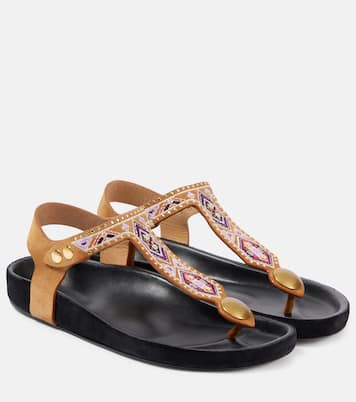 Sandales Enore brodées en daim | Isabel Marant