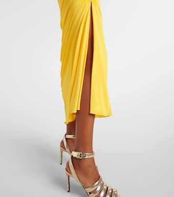 Asymmetric gathered jersey maxi dress | Alaïa