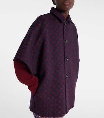 Capa de botonadura simple de lana | Gucci