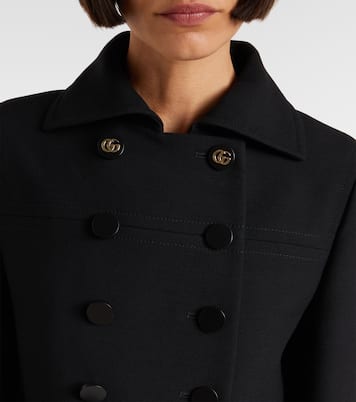 Double G double-breasted wool coat | Gucci