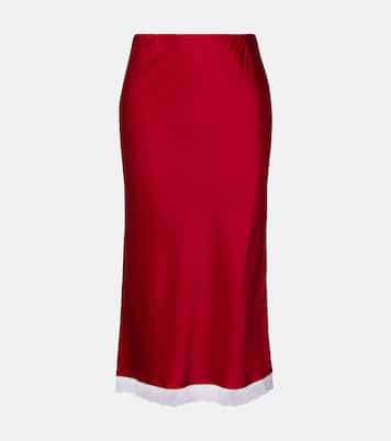 Midirock aus Satin mit Spitze | Victoria Beckham