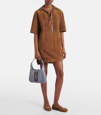 Jackie 1961 Medium suede and leather tote bag | Gucci